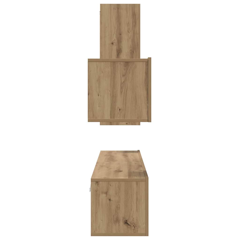 Σετ επίπλου τηλεόρασης 4 pcs Artisan Oak Επεξεργασμένο ξύλο - Pakobazaar