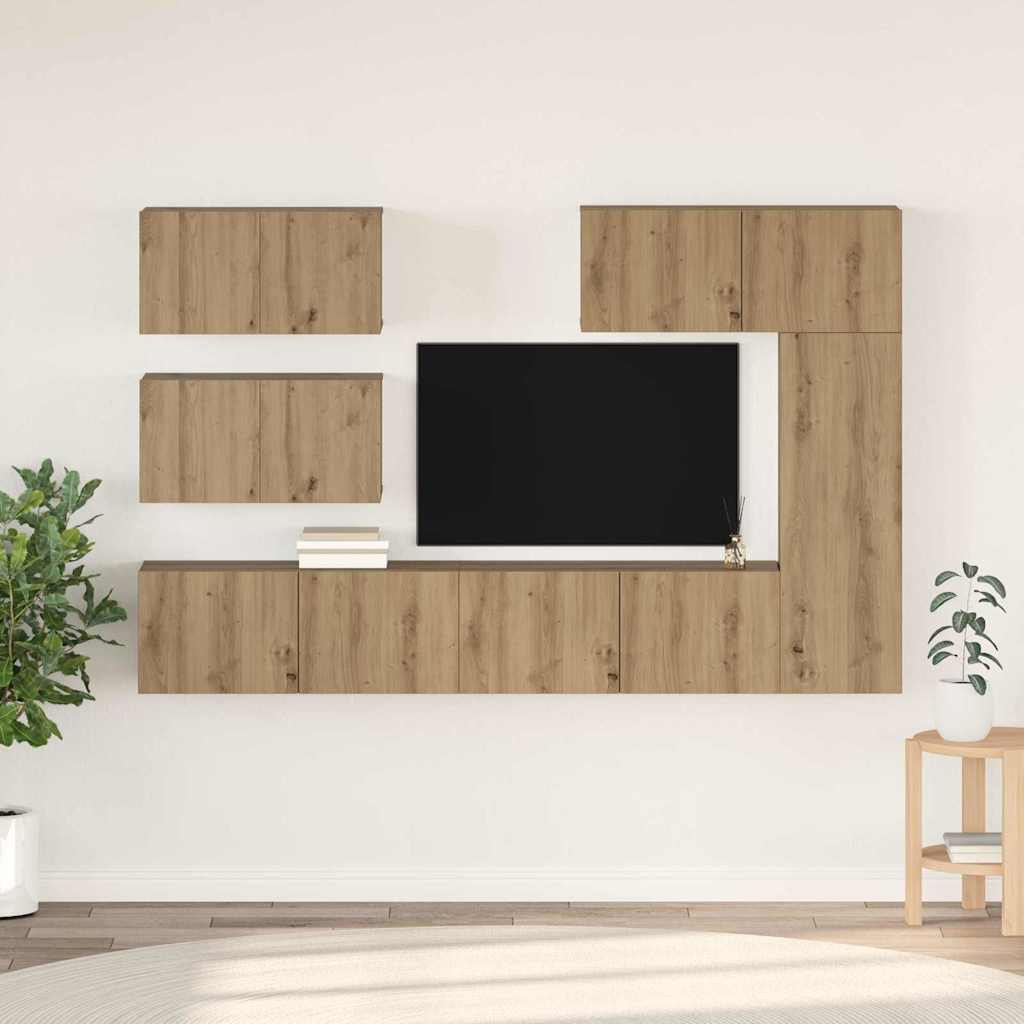 Σετ επίπλου τηλεόρασης 6 τμχ. Artisan Oak Επεξεργασμένο Ξύλο