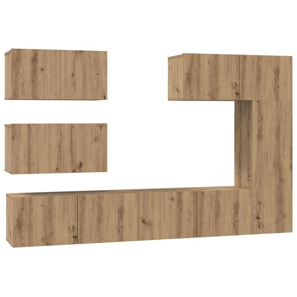 Σετ επίπλου τηλεόρασης 6 τμχ. Artisan Oak Επεξεργασμένο Ξύλο