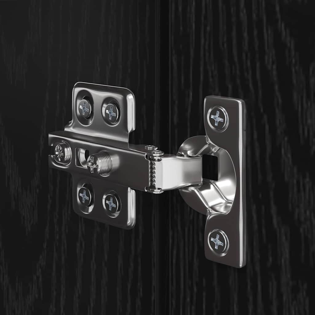 Τηλεοπτική Κάβα Τοίχου 2 pcs Μαύρη Οξυά Επεξεργασμένο ξύλο