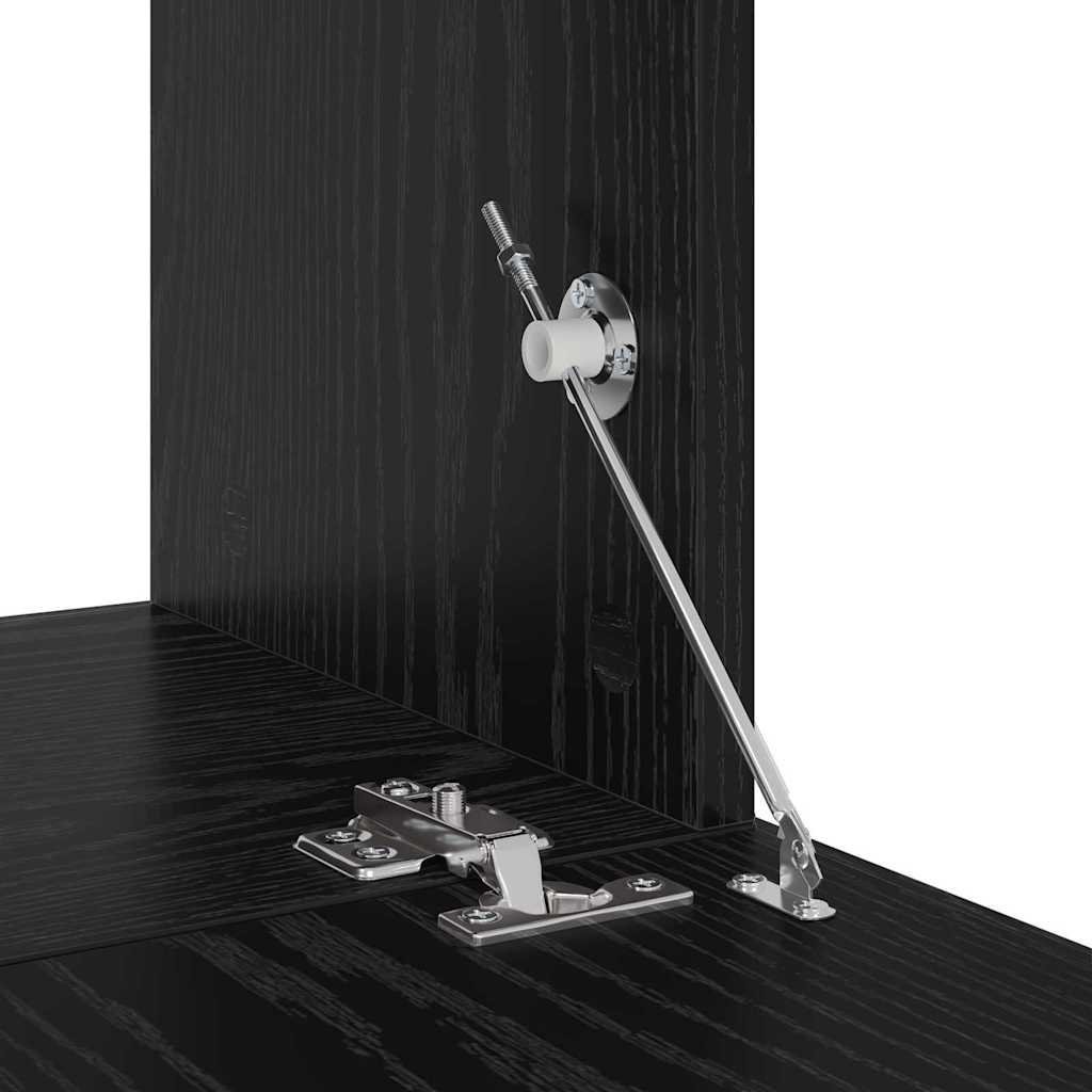 Τηλεοπτική Κάβα Τοίχου 2 pcs Μαύρη Οξυά Επεξεργασμένο ξύλο