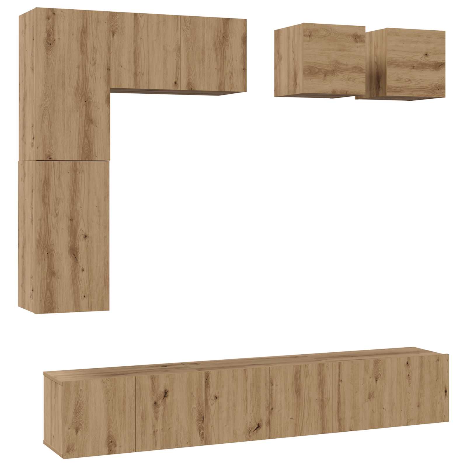 Σετ επίπλου τηλεόρασης 8 τμχ. Artisan Oak Επεξεργασμένο Ξύλο - Pakobazaar