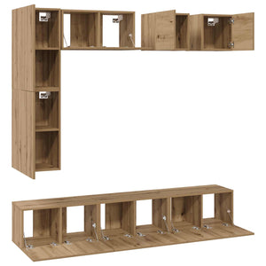 Σετ επίπλου τηλεόρασης 8 τμχ. Artisan Oak Επεξεργασμένο Ξύλο - Pakobazaar