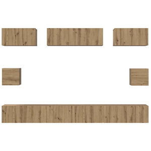 Σετ επίπλου τηλεόρασης 8 pcs Artisan Oak Επεξεργασμένο ξύλο - Pakobazaar
