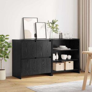 Πλαϊνό γραφείο 2 pcs Μαύρη Οξυά 70 x 41 x 75 εκ. - Pakobazaar