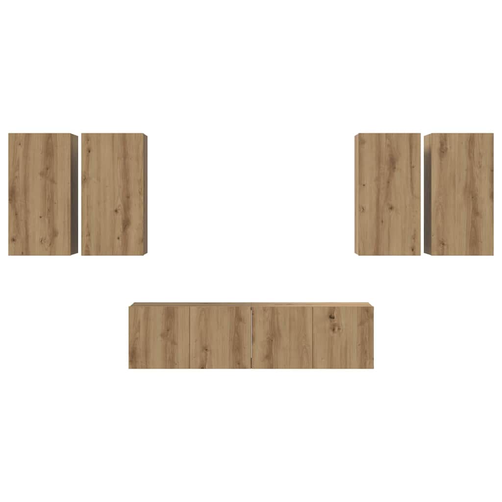 Σετ επίπλου τηλεόρασης 6 τμχ. Artisan Oak Επεξεργασμένο Ξύλο