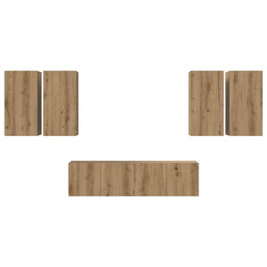 Σετ επίπλου τηλεόρασης 6 τμχ. Artisan Oak Επεξεργασμένο Ξύλο