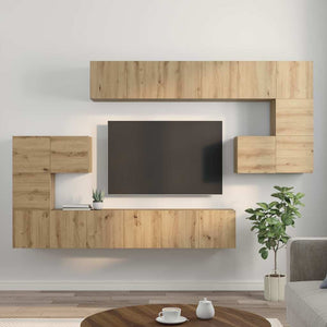 Σετ επίπλου τηλεόρασης 10 τμχ. Artisan Oak Επεξεργασμένο Ξύλο - Pakobazaar