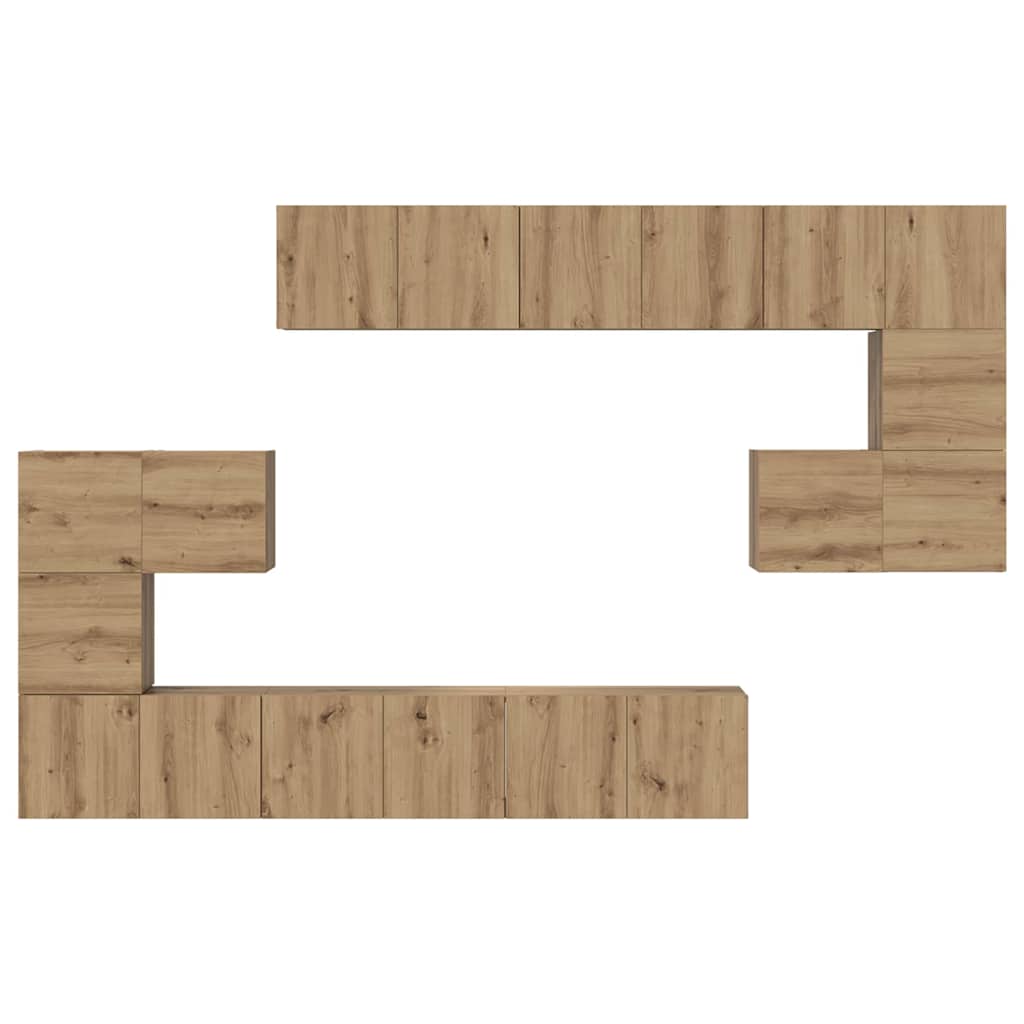 Σετ επίπλου τηλεόρασης 10 τμχ. Artisan Oak Επεξεργασμένο Ξύλο - Pakobazaar