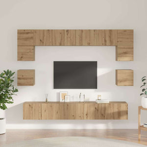 Σετ επίπλου τηλεόρασης 8 pcs Artisan Oak Επεξεργασμένο ξύλο - Pakobazaar