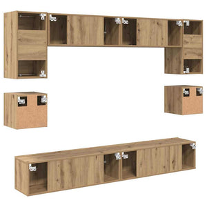 Σετ επίπλου τηλεόρασης 8 pcs Artisan Oak Επεξεργασμένο ξύλο - Pakobazaar