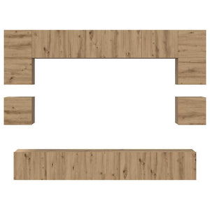 Σετ επίπλου τηλεόρασης 8 pcs Artisan Oak Επεξεργασμένο ξύλο - Pakobazaar
