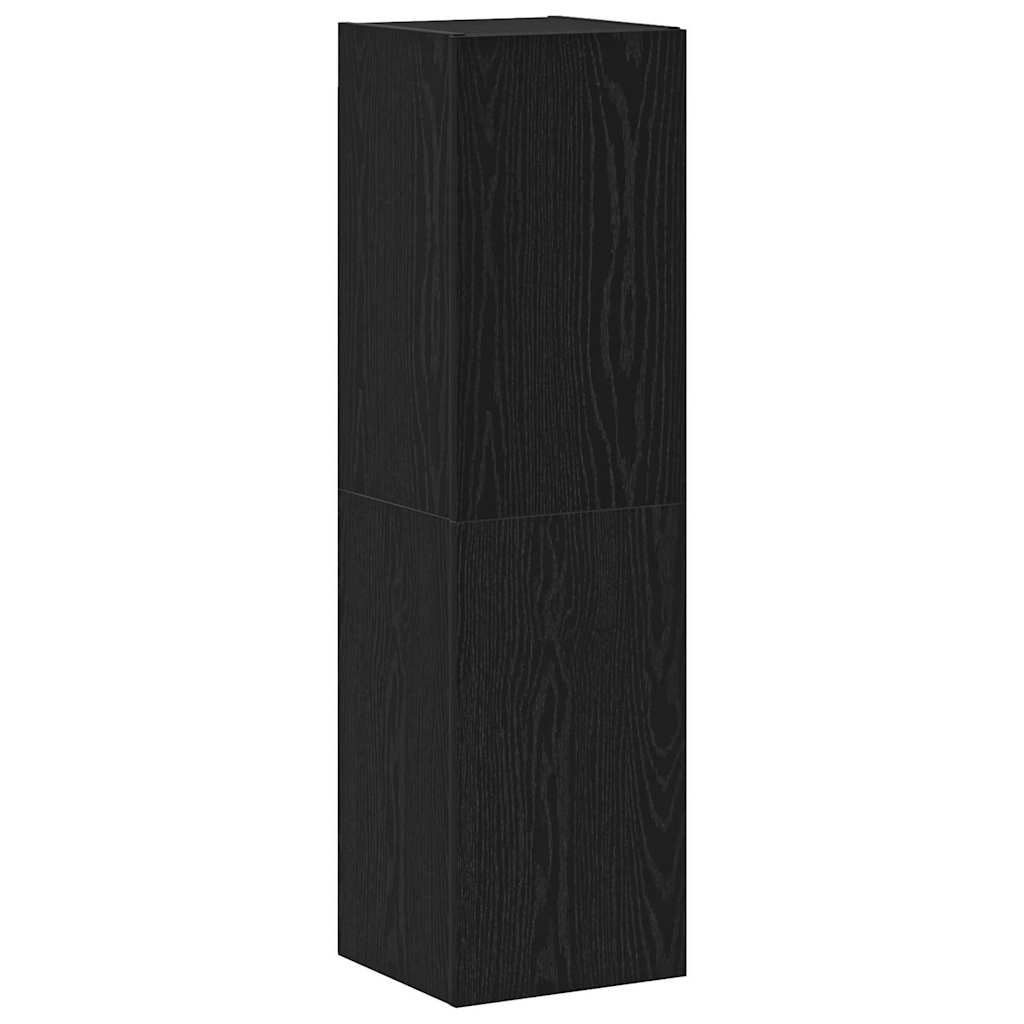 Σετ επίπλου τηλεόρασης 4 pcs Μαύρη Οξυά Επεξεργασμένο ξύλο - Pakobazaar