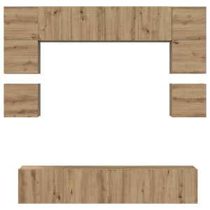 Σετ επίπλου τηλεόρασης 8 pcs Artisan Oak Επεξεργασμένο ξύλο - Pakobazaar