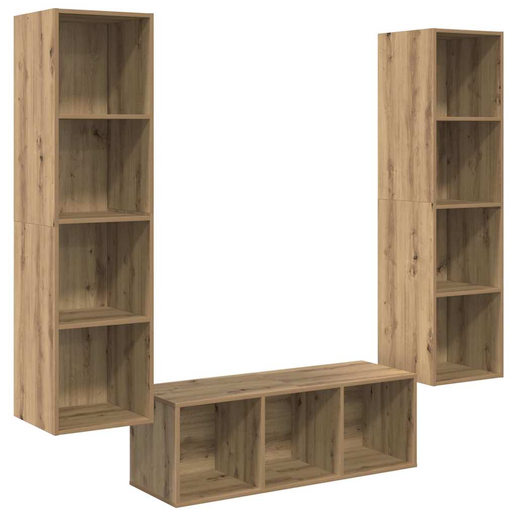 Σετ επίπλου τηλεόρασης 3 pcs Artisan Oak Επεξεργασμένο ξύλο