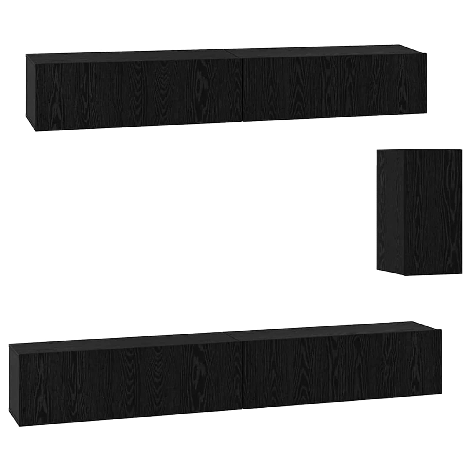 Τηλεοπτική Κάβα Τοίχου 3 pcs 100 x 30 x 30 cm Μαύρη Οξυά