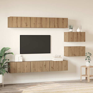 Σετ επίπλου τηλεόρασης 8 τμχ. Artisan Oak Επεξεργασμένο Ξύλο - Pakobazaar