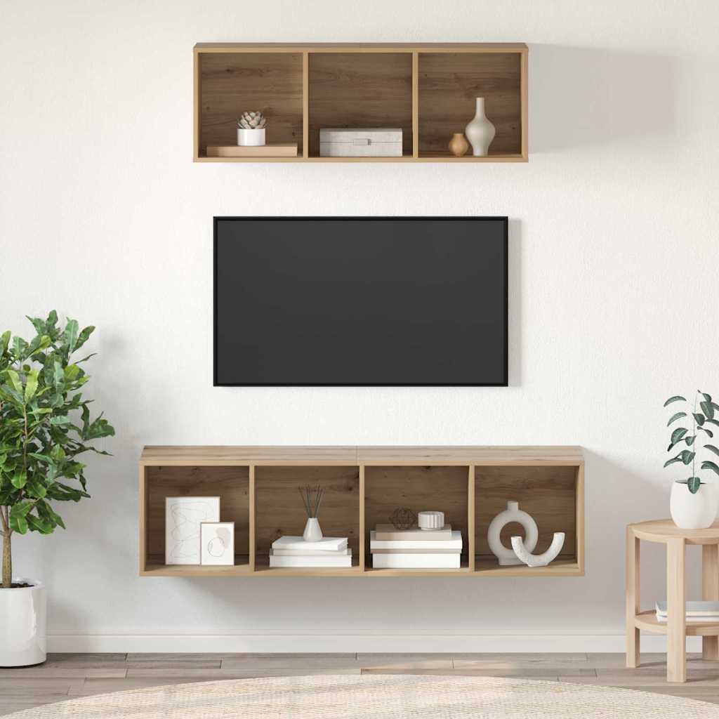 Σετ επίπλου τηλεόρασης 2 pcs Artisan Oak Επεξεργασμένο ξύλο