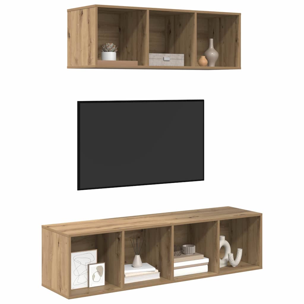 Σετ επίπλου τηλεόρασης 2 pcs Artisan Oak Επεξεργασμένο ξύλο