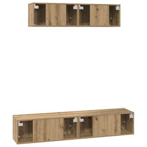 Σετ επίπλου τηλεόρασης 4 pcs Artisan Oak Επεξεργασμένο ξύλο - Pakobazaar