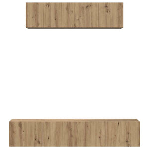 Σετ επίπλου τηλεόρασης 4 pcs Artisan Oak Επεξεργασμένο ξύλο - Pakobazaar