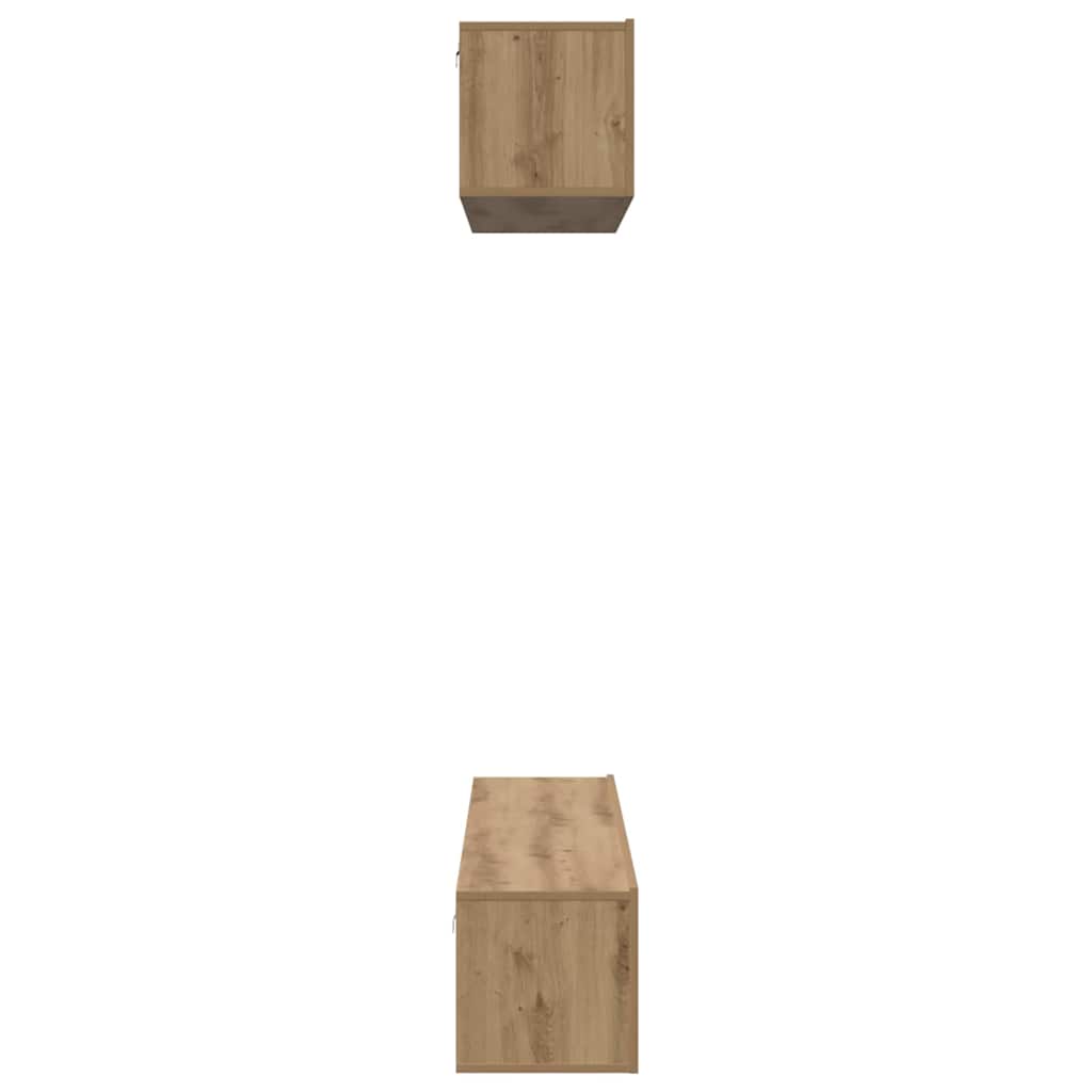 Σετ επίπλου τηλεόρασης 4 pcs Artisan Oak Επεξεργασμένο ξύλο - Pakobazaar
