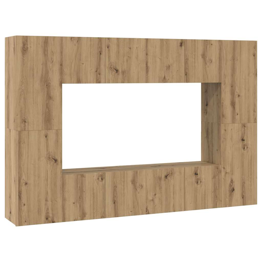 Σετ επίπλου τηλεόρασης 8 τμχ. Artisan Oak Επεξεργασμένο Ξύλο