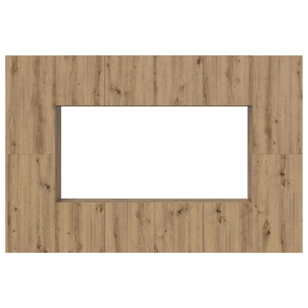 Σετ επίπλου τηλεόρασης 8 τμχ. Artisan Oak Επεξεργασμένο Ξύλο
