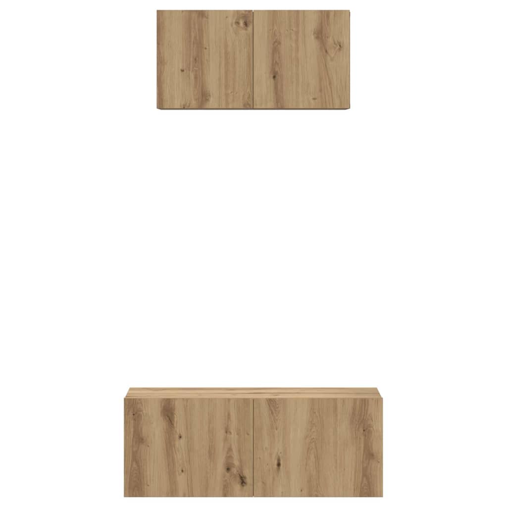 Σετ επίπλου τηλεόρασης 2 pcs Artisan Oak Επεξεργασμένο ξύλο - Pakobazaar