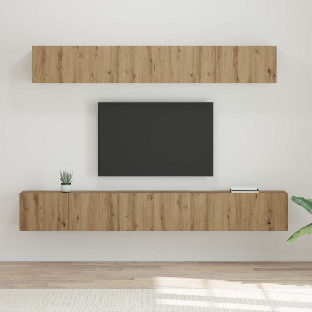 Σετ επίπλου τηλεόρασης 5 pcs Artisan Oak Επεξεργασμένο ξύλο - Pakobazaar