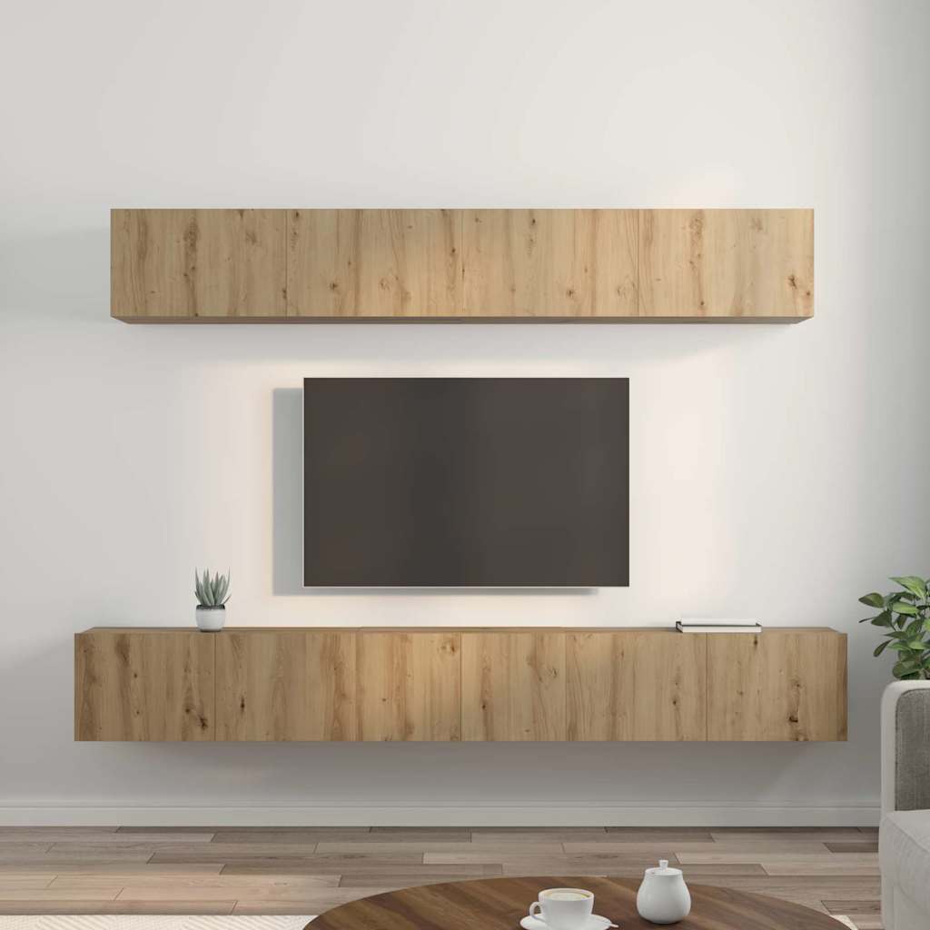 Σετ επίπλου τηλεόρασης 5 pcs Artisan Oak Επεξεργασμένο ξύλο - Pakobazaar