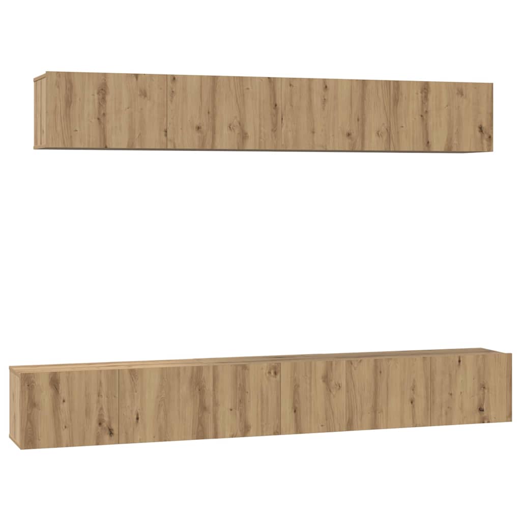 Σετ επίπλου τηλεόρασης 5 pcs Artisan Oak Επεξεργασμένο ξύλο - Pakobazaar