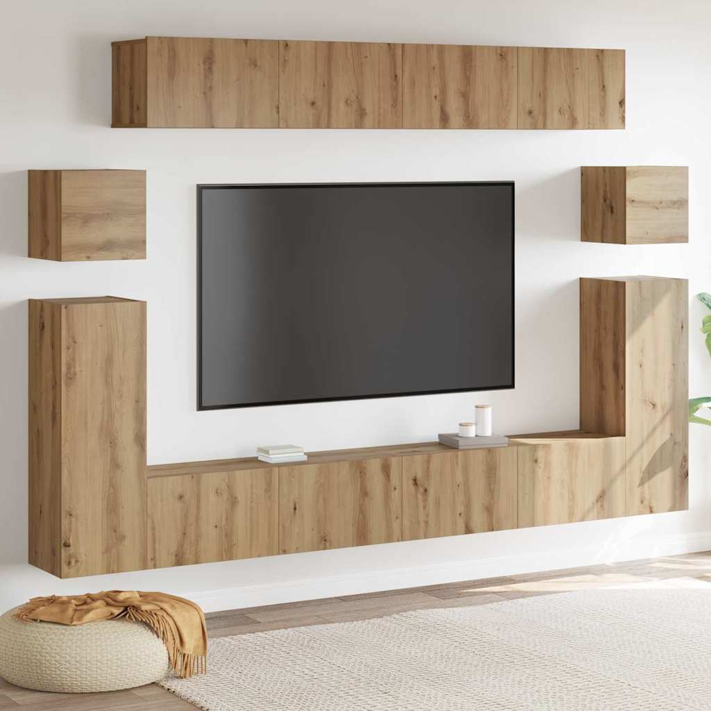 Μονάδες TV Επιτοίχιο 4 pcs Artisan Oak Επεξεργασμένο ξύλο - Pakobazaar