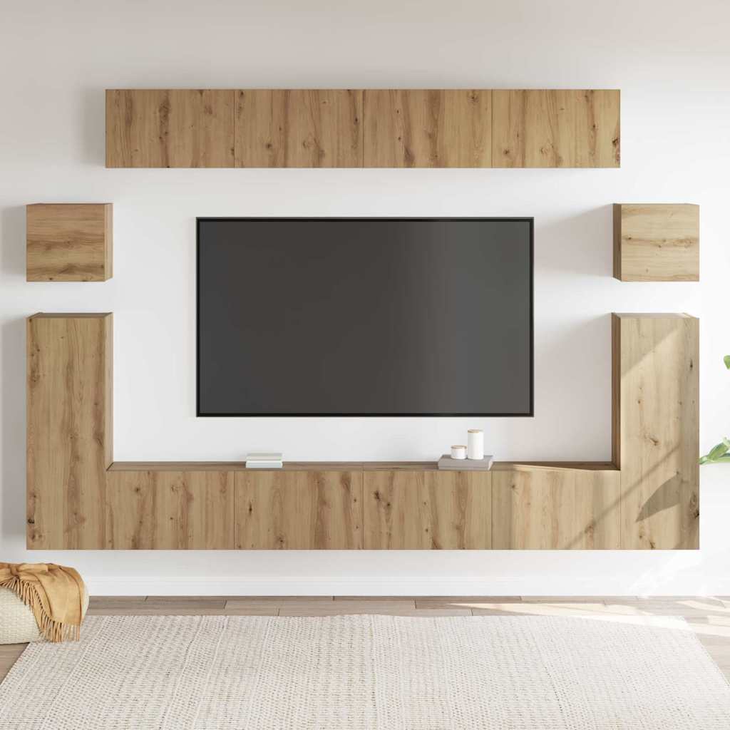 Μονάδες TV Επιτοίχιο 4 pcs Artisan Oak Επεξεργασμένο ξύλο - Pakobazaar