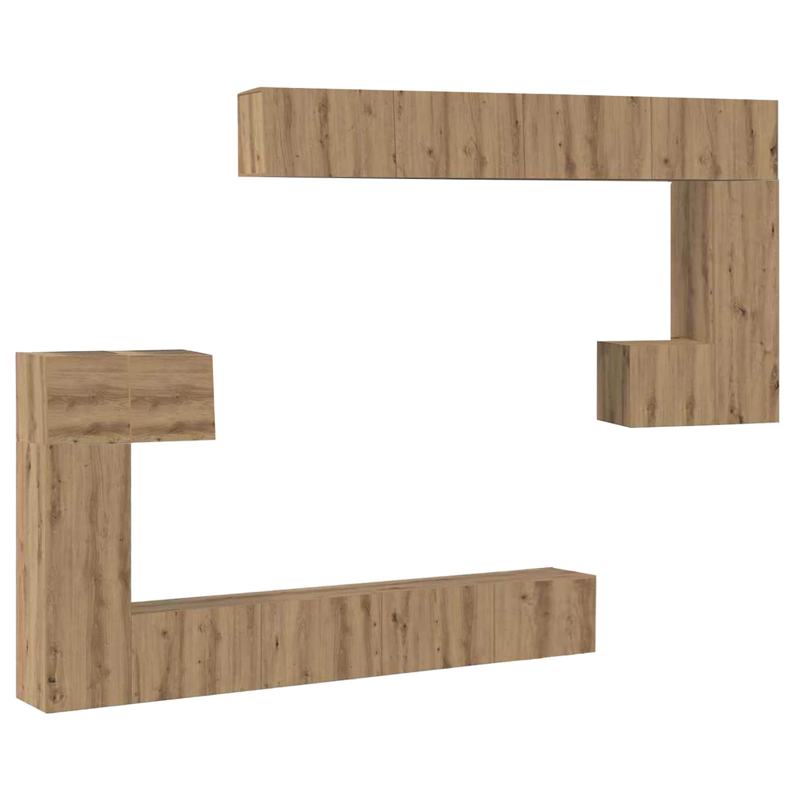 Μονάδες TV Επιτοίχιο 4 pcs Artisan Oak Επεξεργασμένο ξύλο - Pakobazaar