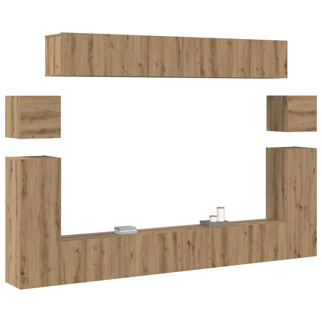 Μονάδες TV Επιτοίχιο 4 pcs Artisan Oak Επεξεργασμένο ξύλο - Pakobazaar