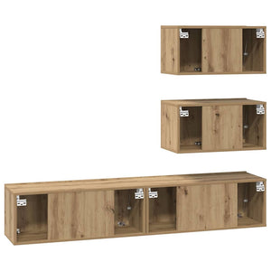 Σετ επίπλου τηλεόρασης 4 pcs Artisan Oak Επεξεργασμένο ξύλο - Pakobazaar