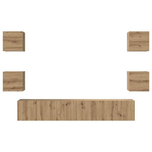 Σετ επίπλου τηλεόρασης 7 pcs Artisan Oak Επεξεργασμένο ξύλο - Pakobazaar