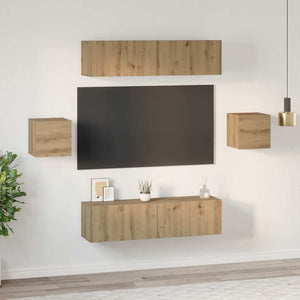 Σετ επίπλου τηλεόρασης 6 pcs Artisan Oak Επεξεργασμένο ξύλο - Pakobazaar