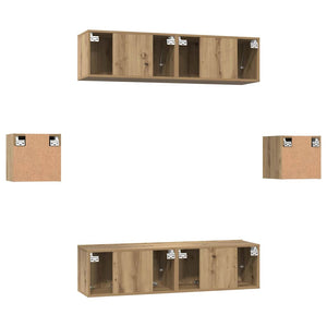 Σετ επίπλου τηλεόρασης 6 pcs Artisan Oak Επεξεργασμένο ξύλο - Pakobazaar