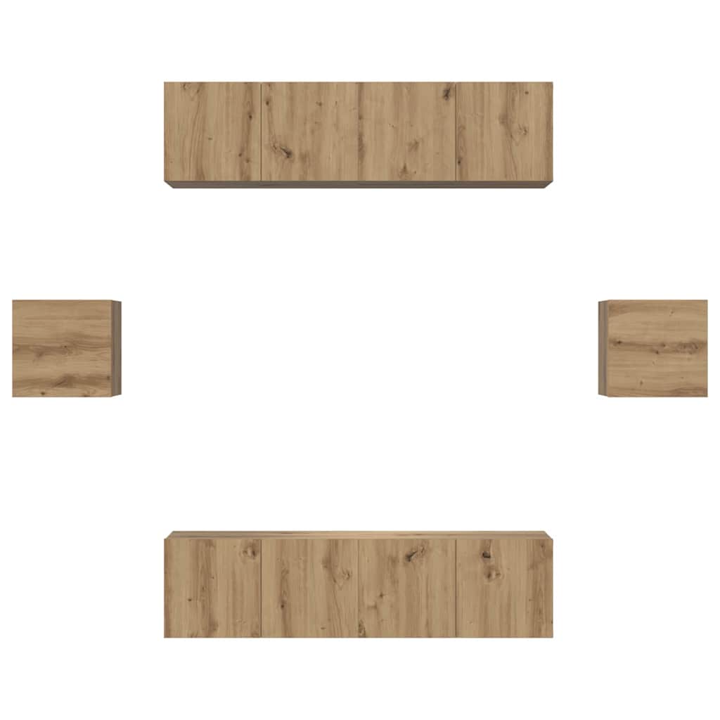 Σετ επίπλου τηλεόρασης 6 pcs Artisan Oak Επεξεργασμένο ξύλο - Pakobazaar