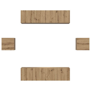 Σετ επίπλου τηλεόρασης 6 pcs Artisan Oak Επεξεργασμένο ξύλο - Pakobazaar