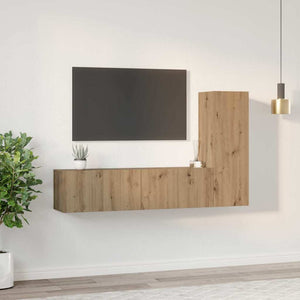 Σετ επίπλου τηλεόρασης 3 pcs Artisan Oak Επεξεργασμένο ξύλο - Pakobazaar