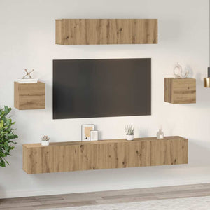 Σετ επίπλου τηλεόρασης 7 pcs Artisan Oak Επεξεργασμένο ξύλο - Pakobazaar