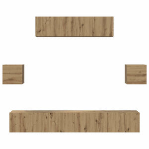 Σετ επίπλου τηλεόρασης 7 pcs Artisan Oak Επεξεργασμένο ξύλο - Pakobazaar