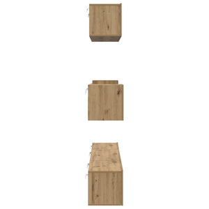 Σετ επίπλου τηλεόρασης 7 pcs Artisan Oak Επεξεργασμένο ξύλο - Pakobazaar