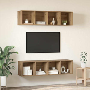 Σετ επίπλου τηλεόρασης 3 τμχ. Artisan Oak Επεξεργασμένο Ξύλο