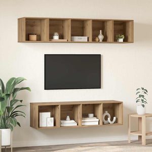 Σετ επίπλου τηλεόρασης 4 τμχ. Artisan Oak Επεξεργασμένο Ξύλο