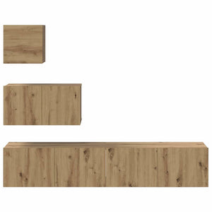 Σετ επίπλου τηλεόρασης 4 pcs Artisan Oak Επεξεργασμένο ξύλο - Pakobazaar