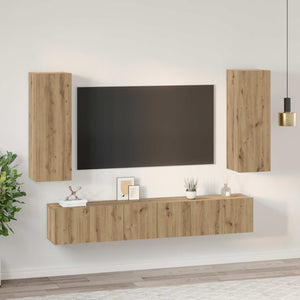 Σετ επίπλου τηλεόρασης 5 pcs Artisan Oak Επεξεργασμένο ξύλο - Pakobazaar